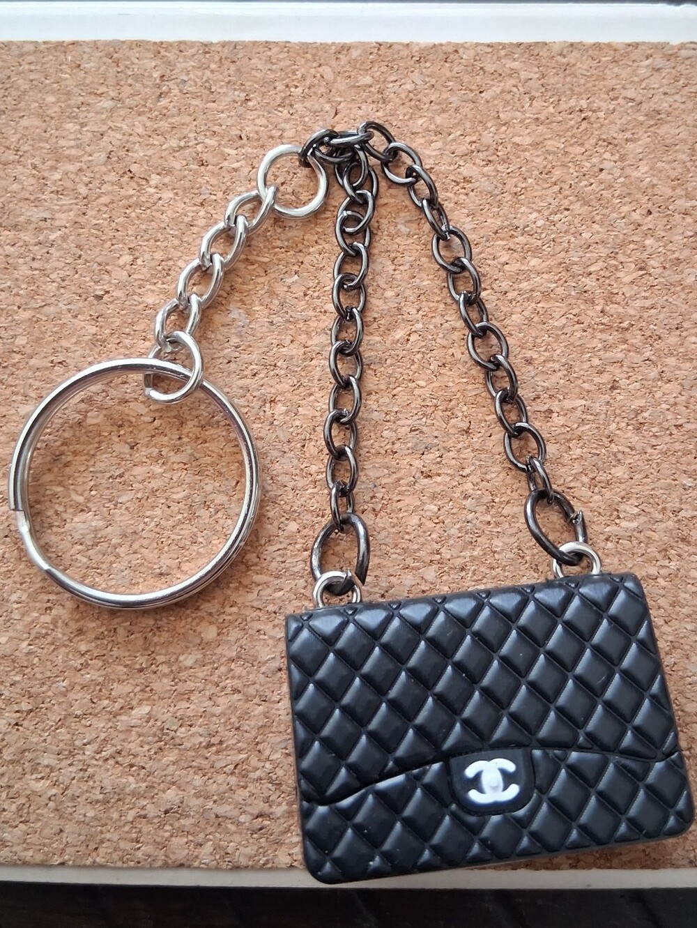 Black Mini Fashion Purse Keychain